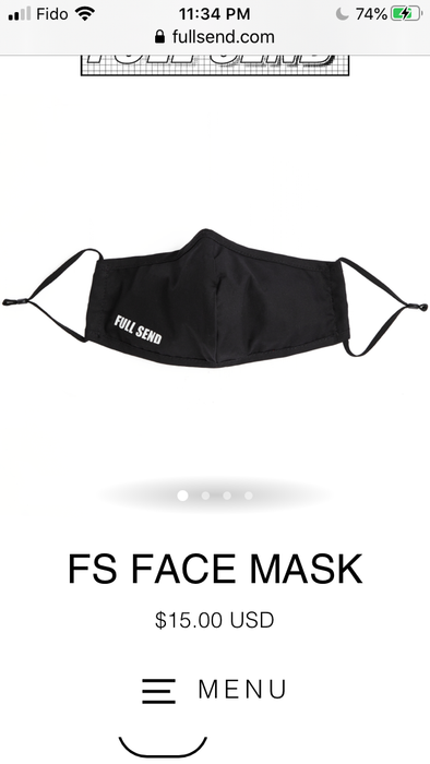 100% Authentic Fullsend Face Mask Black - Great Stuff OnlineGreat Stuff Online