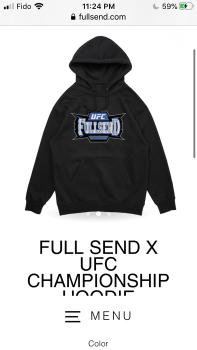 100% Authentic Brand New FULL SEND X UFC CHAMPIONSHIP HOODIE - Great Stuff OnlineGreat Stuff Online