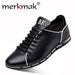 shoes Merkmak Men Casual Shoes Fashion Leather Shoes for Men Summer Men's Flat Shoes - Great Stuff OnlineGreat Stuff Online Black Casual Shoes / 6