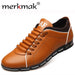 shoes Merkmak Men Casual Shoes Fashion Leather Shoes for Men Summer Men's Flat Shoes - Great Stuff OnlineGreat Stuff Online Yellow Casual Shoes / 6