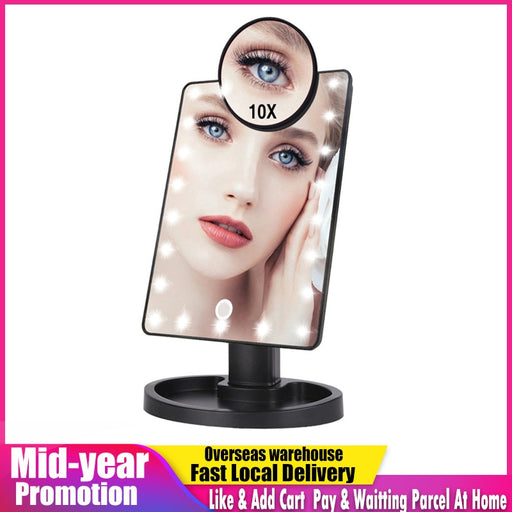 22 LED Lights Touch Magnifying Mirrors Vanity 16 Lights Bright Adjustable - Great Stuff OnlineGreat Stuff Online