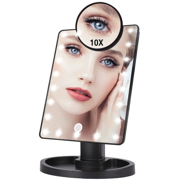 22 LED Lights Touch Magnifying Mirrors Vanity 16 Lights Bright Adjustable - Great Stuff OnlineGreat Stuff Online 22Led Lights Black