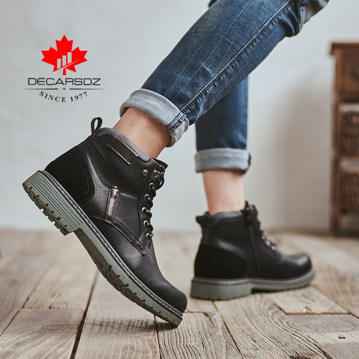 Mens Lace-up Leather Casual Boots Comfy Durable - Great Stuff OnlineGreat Stuff Online