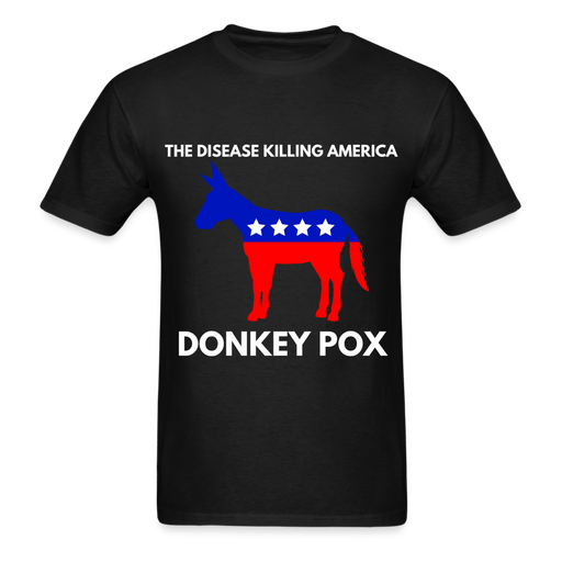 Ultra Cotton Adult T-Shirt | Gildan G2000 THE DISEASE KILLING AMERICA "DONKEY POX" UNISEX T-SHIRT - Great Stuff OnlineSPOD black / S