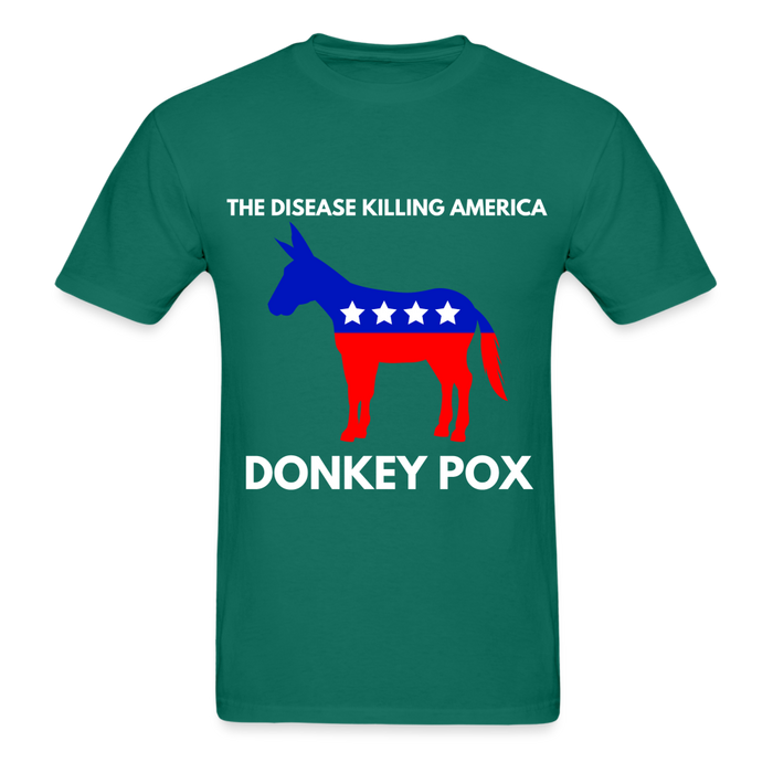 Ultra Cotton Adult T-Shirt | Gildan G2000 THE DISEASE KILLING AMERICA "DONKEY POX" UNISEX T-SHIRT - Great Stuff OnlineSPOD petrol / S