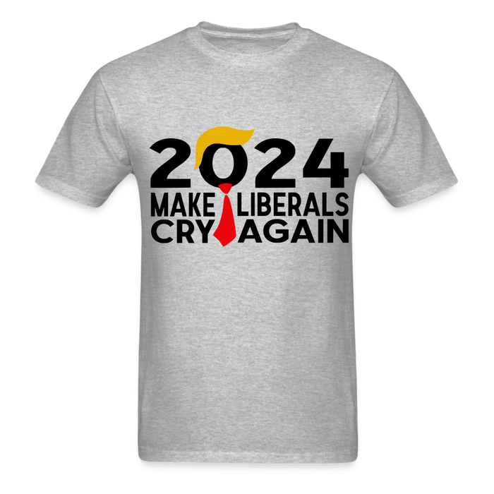 Ultra Cotton Adult T-Shirt | Gildan G2000 Make Liberals Cry Again 2024 Unisex T-Shirt - Great Stuff OnlineSPOD heather gray / S