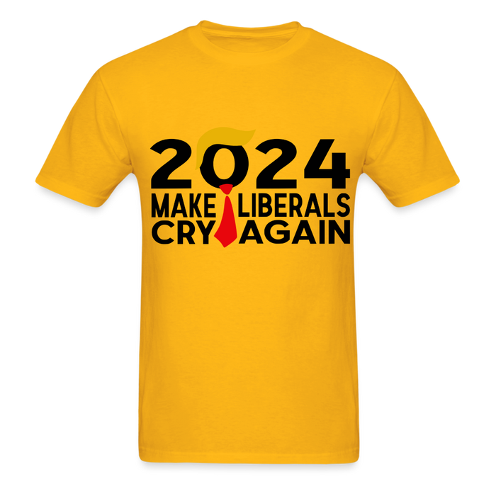 Ultra Cotton Adult T-Shirt | Gildan G2000 Make Liberals Cry Again 2024 Unisex T-Shirt - Great Stuff OnlineSPOD gold / S